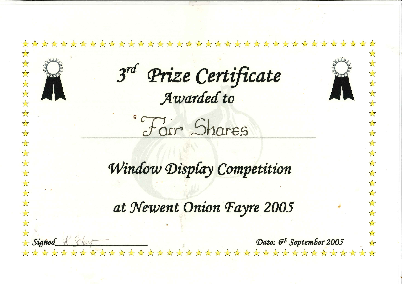 Newent in Bloom cert 20051