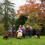 Group photo at Batsford Arboreteum. The trees have an autumn colour.